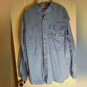 2/$30 Light Blue Casual Breathable COLUMBIA button up- (#501)